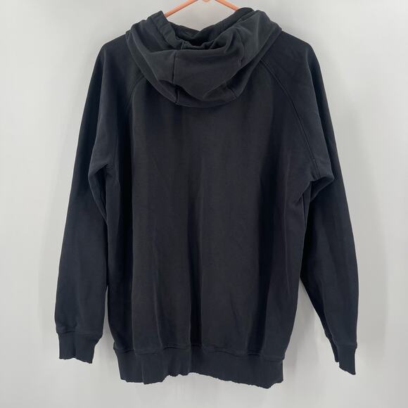 GYMSHARK Crest Hoodie Sweatshirt Size Medium Black/Gray Men's Distressed Cotton - Picture 2 of 13